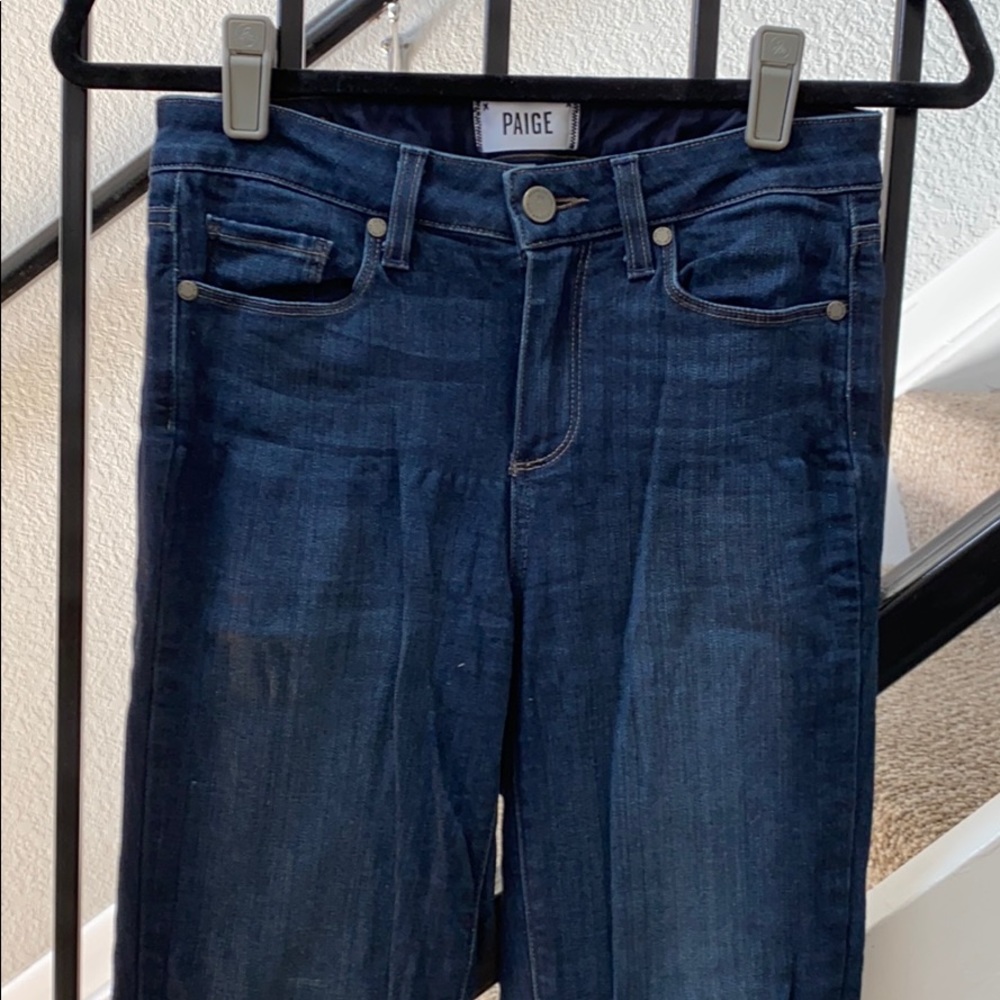 Ankle zip, super soft & stretchy deep indigo jeans